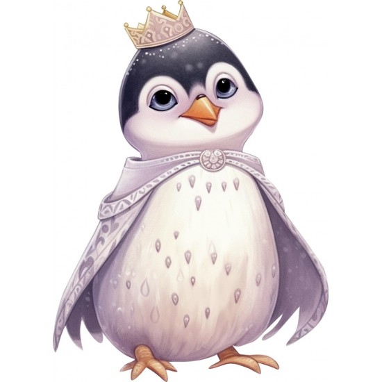 Sticker decorativ, Pinguin Rege, Alb, 82 cm, 1277STK-7 Sticker decorativ, Pinguin Rege, Alb, 82 cm, 1277STK-7