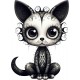 Sticker decorativ, Pisica, Negru, 1366STK-8