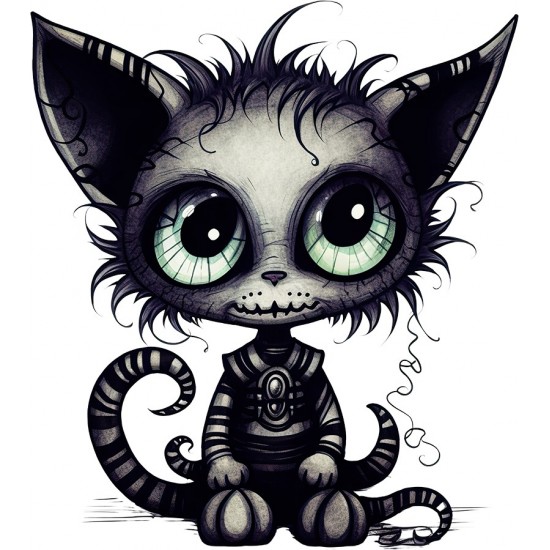 Sticker decorativ, Pisica, Negru, 1366STK-9
