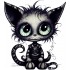 Sticker decorativ, Pisica, Negru, 1366STK-9
