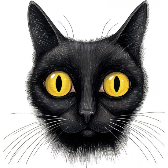 Sticker decorativ, Pisica, Negru, 62 cm, 1358STK-9