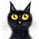 Sticker decorativ, Pisica, Negru, 65 cm, 1358STK-8 Sticker decorativ, Pisica, Negru, 65 cm, 1358STK-8