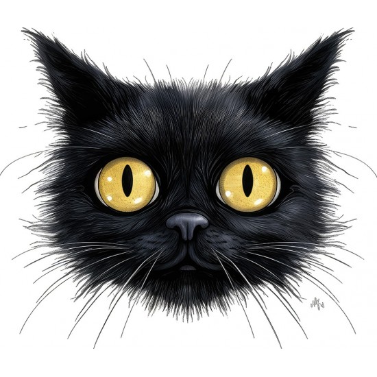 Sticker decorativ, Pisica, Negru, 70 cm, 1358STK-11