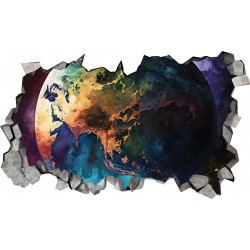 Sticker decorativ, Planeta, Albastru, 90 cm, 1315STK-3