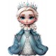 Sticker decorativ, Printesa Elsa, Albastru, 80 cm, 1269STK-1
