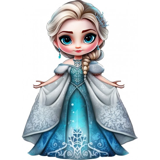 Sticker decorativ, Printesa Elsa, Albastru, 82 cm, 1269STK-4
