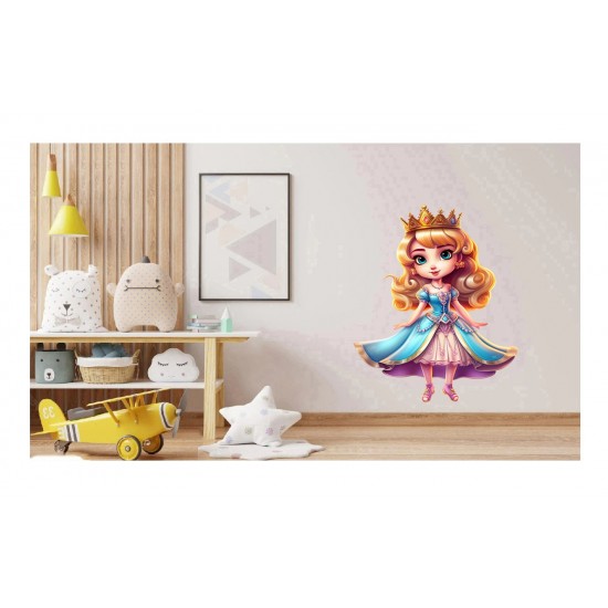 Sticker decorativ, Printesa, Albastru, 80 cm, 1264STK