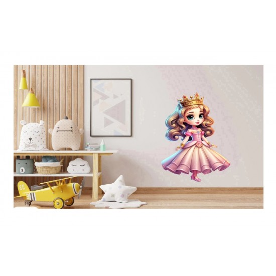 Sticker decorativ, Printesa, Roz, 85 cm, 1264STK-2