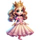 Sticker decorativ, Printesa, Roz, 85 cm, 1264STK-2