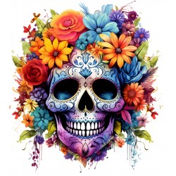 Sticker decorativ, Skull, Portocaliu, 65 cm, 1357STK-2