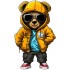 Sticker decorativ, Teddy Hip Hop, Galben, 90 cm, 1332STK