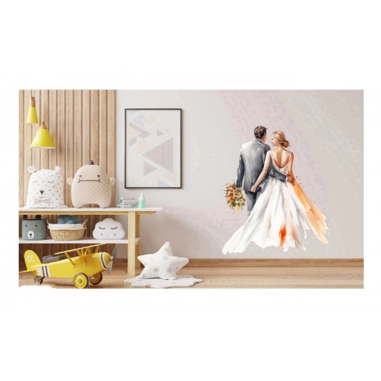 Sticker decorativ, Tineri Casatoriti, Alb, 64 cm, 1284STK-1 Sticker decorativ, Tineri Casatoriti, Alb, 64 cm, 1284STK-1