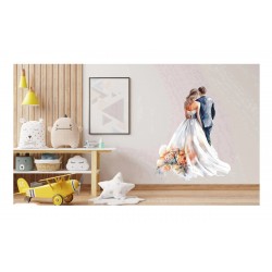 Sticker decorativ, Tineri Casatoriti, Alb, 74 cm, 1284STK