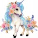 Sticker decorativ, Unicorn, Albastru, 60 cm, 1287STK-4