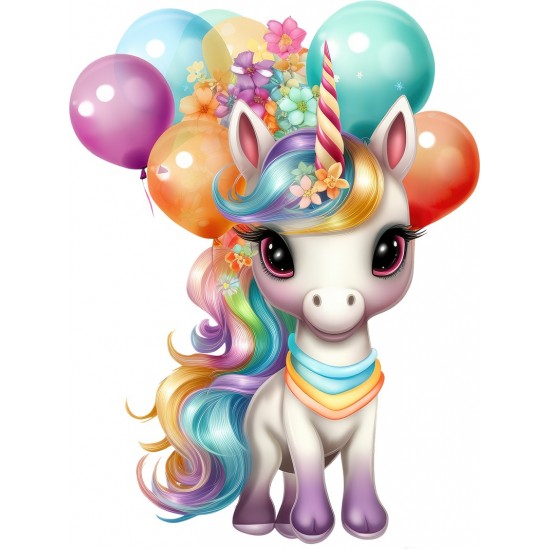 Sticker decorativ, Unicorn, Multicolor, 80 cm, 1333STK-2