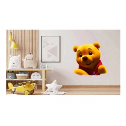 Sticker decorativ, Ursul Winnie the Pooh, Galben, 62 cm, 1227STK Sticker decorativ, Ursul Winnie the Pooh, Galben, 62 cm, 1227STK