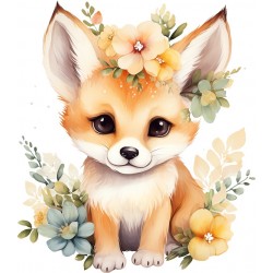 Sticker decorativ, Vulpe, Maro, 68 cm, 1351STK-1