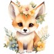 Sticker decorativ, Vulpe, Maro, 68 cm, 1351STK-1