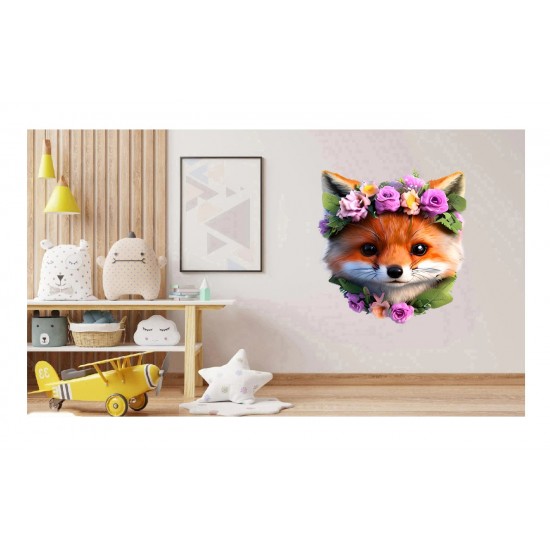 Sticker decorativ, Vulpe, Portocaliu, 70 cm, 1248STK