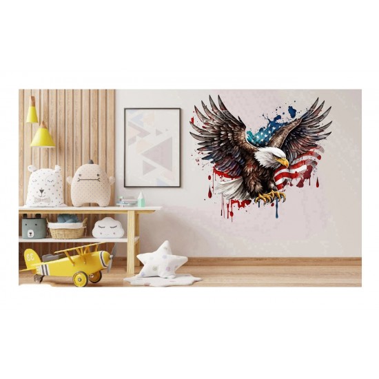 Sticker decorativ, Vultur American, Multicolor, 67 cm, 1270STK-2