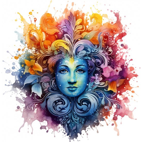 Sticker decorativ, Woman, Turcoaz, 61 cm, 1328STK-3