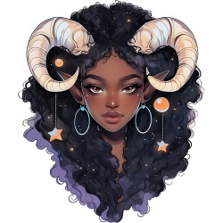 Sticker decorativ, Zodiac Capricorn, Negru, 1377STK-3