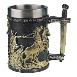 Cana cu perete dublu cu soldat in caleasca, 400 ml, 1673H